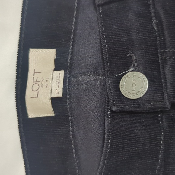 LOFT Modern Skinny Corduroy Pant, Color Black Size 6P - Picture 5 of 14